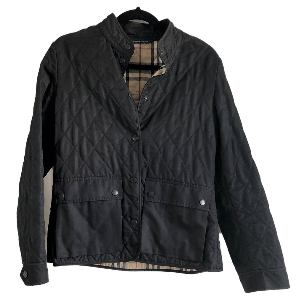Burberry quilted jacket black. Size small